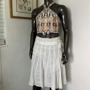 Autograph Elegant White Pleated Skirt